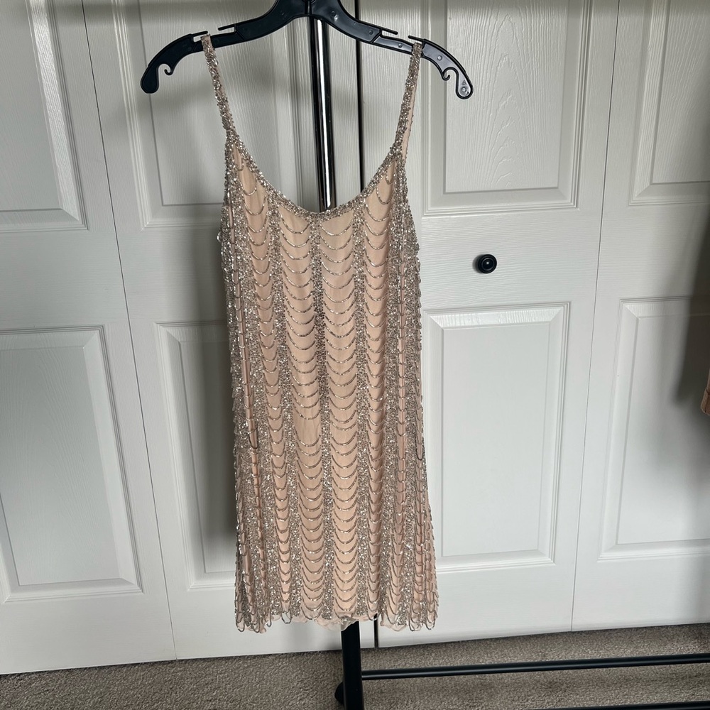 Parker Cream Sequin Slip Dress